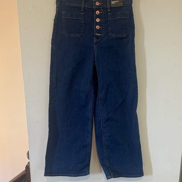 Express Dark Blue Flare Jeans - Picture 1 of 5